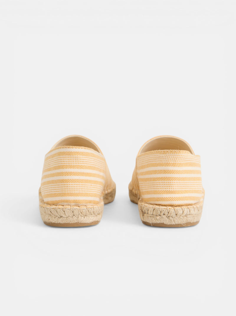 Yellow striped espadrille