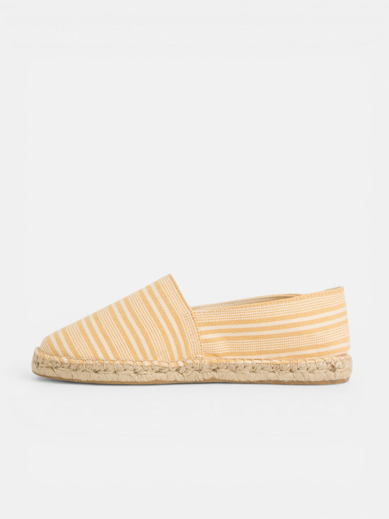 Yellow striped espadrille