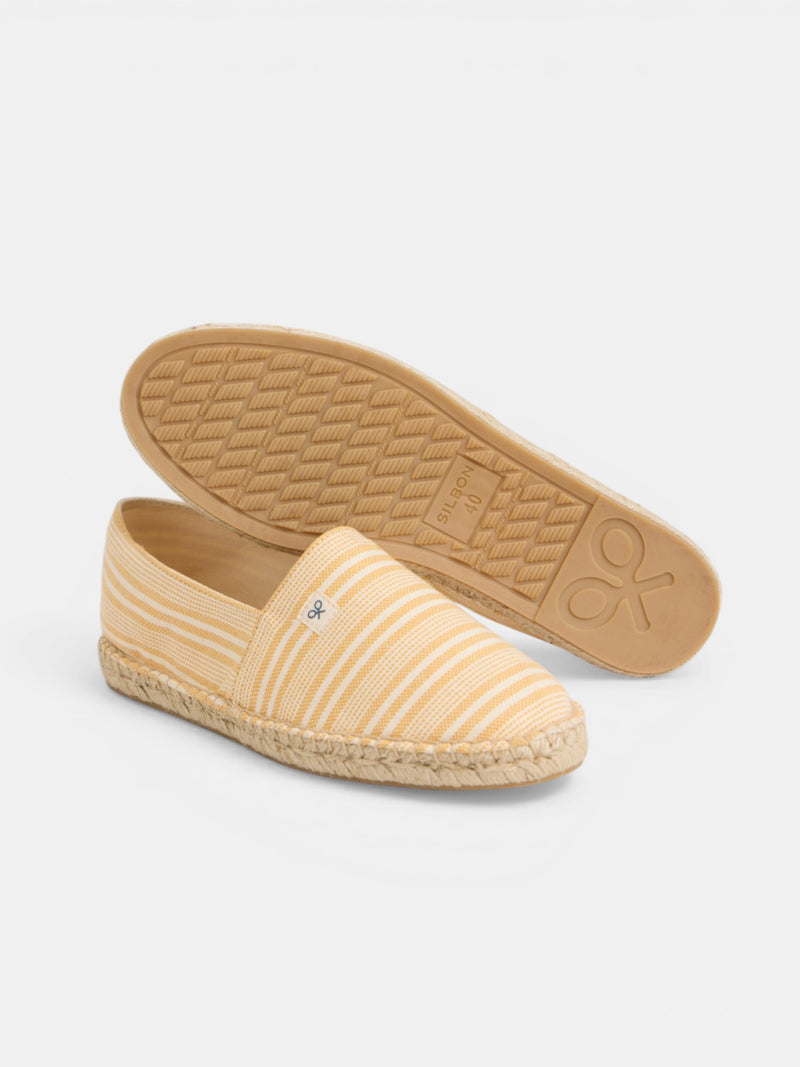 Yellow striped espadrille