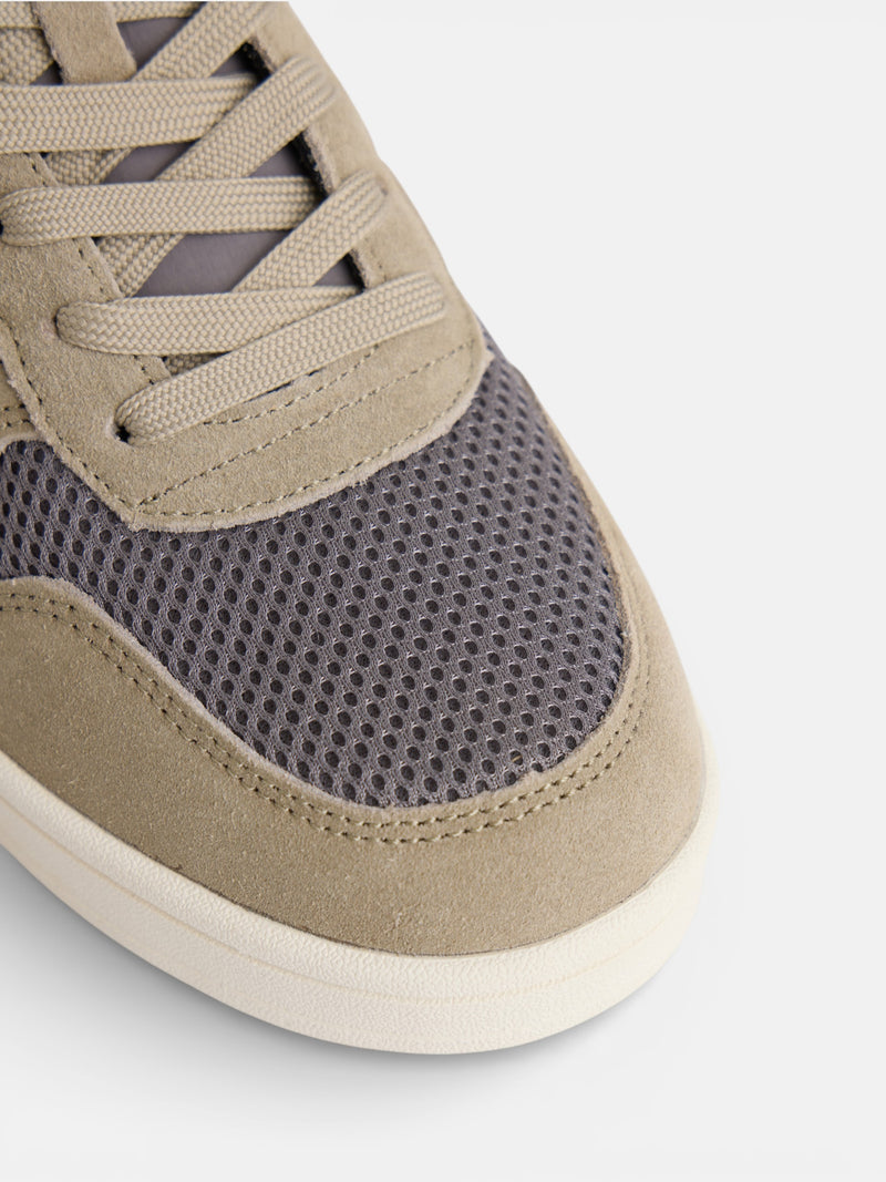 Baskets bicolores vert gris