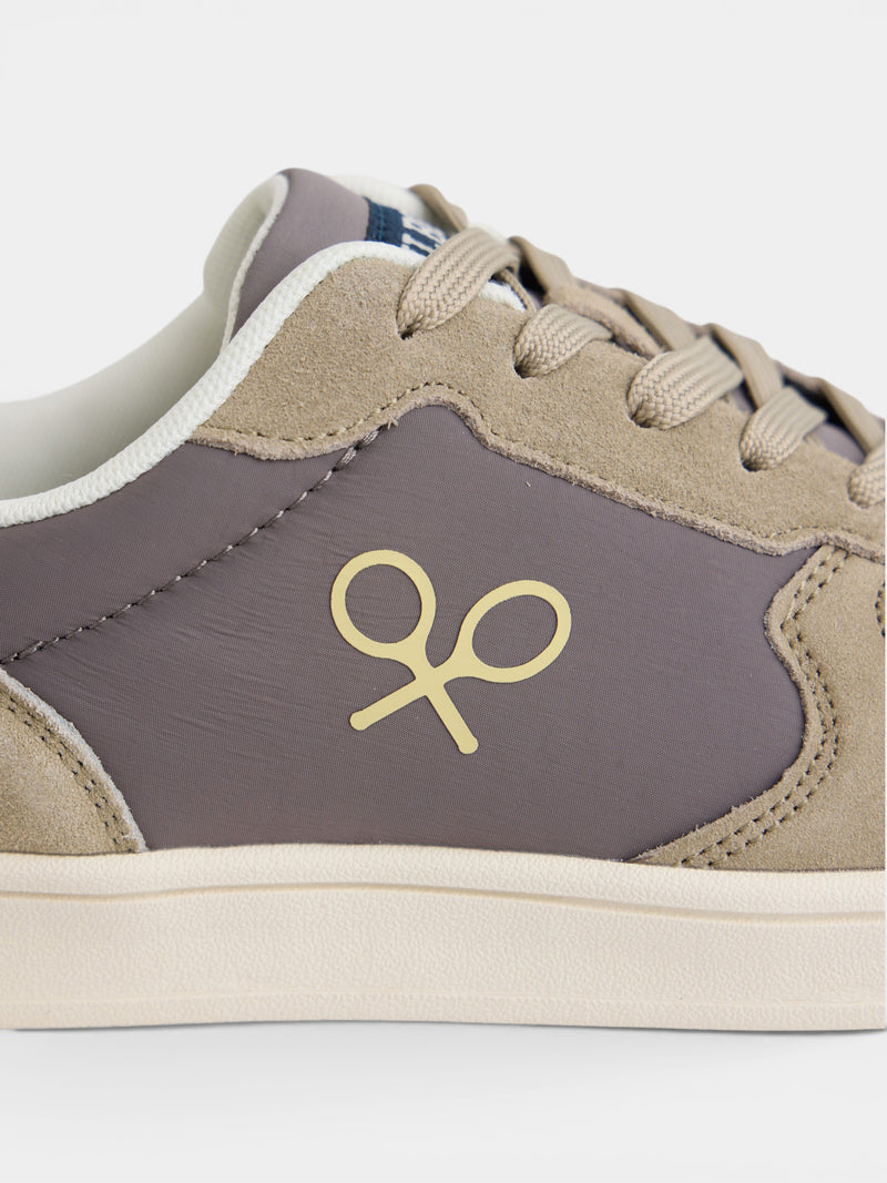 Baskets bicolores vert gris