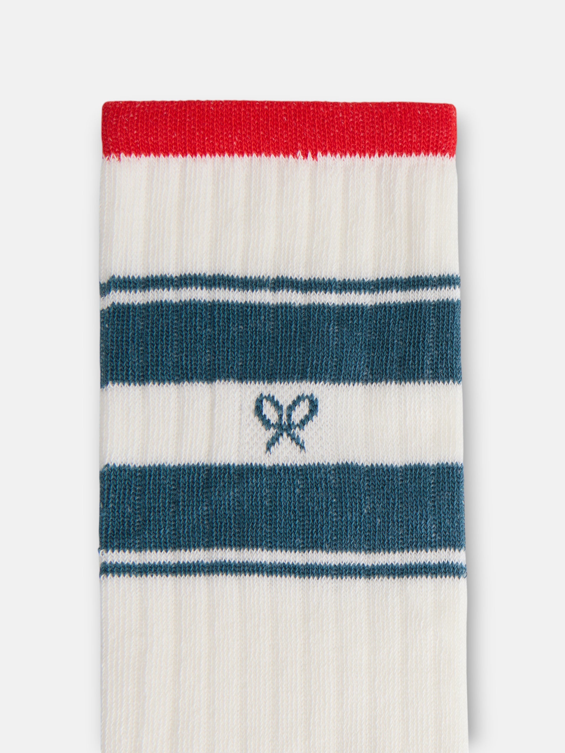 SB racket sock with green stripe