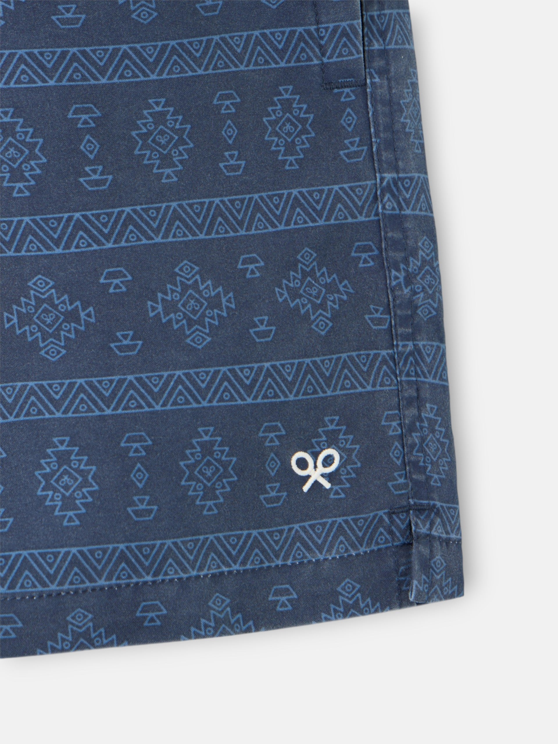 Maillot de bain ethnique, bleu marineé délav