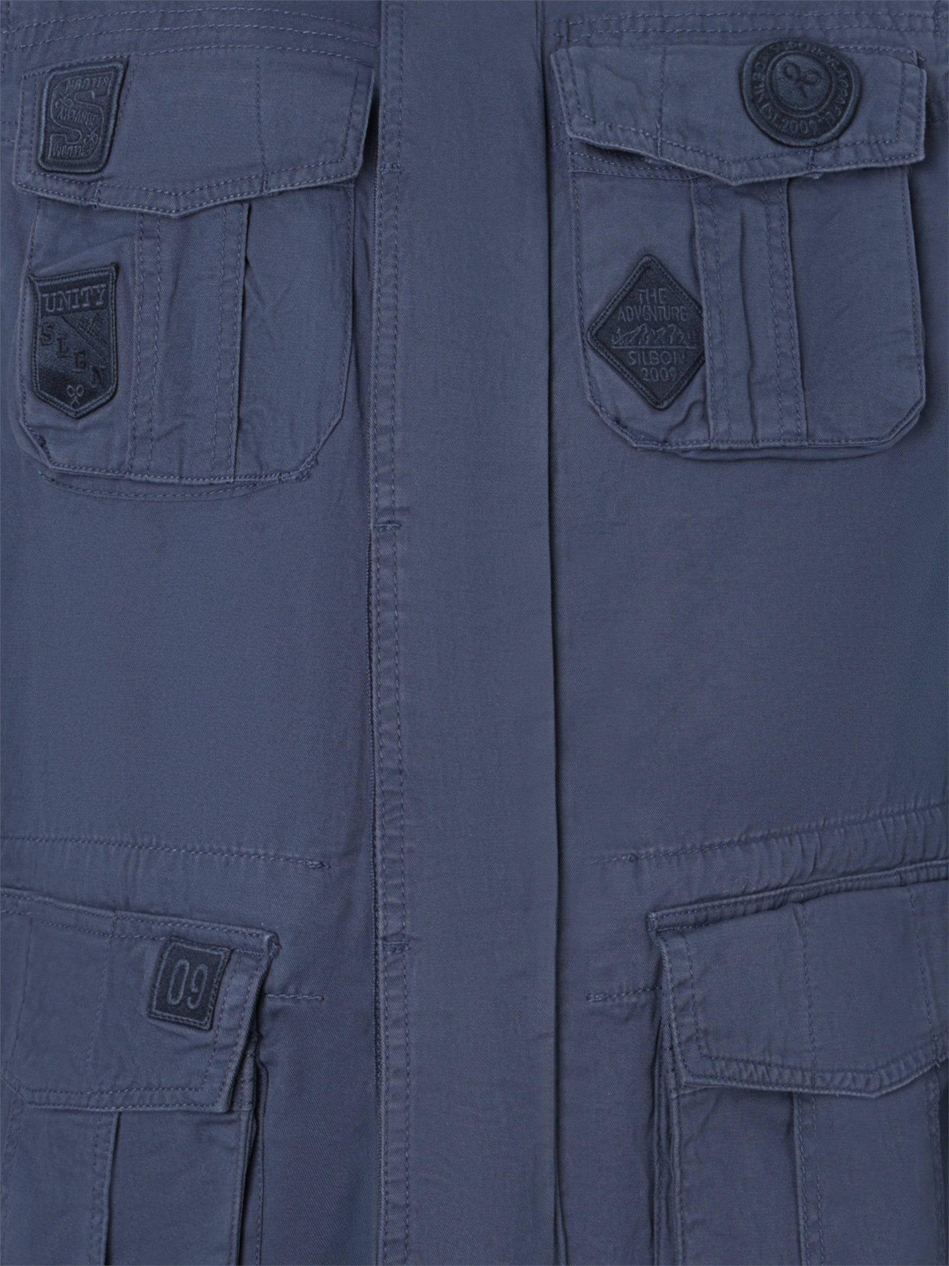 Parka azul-marinho com emblemas