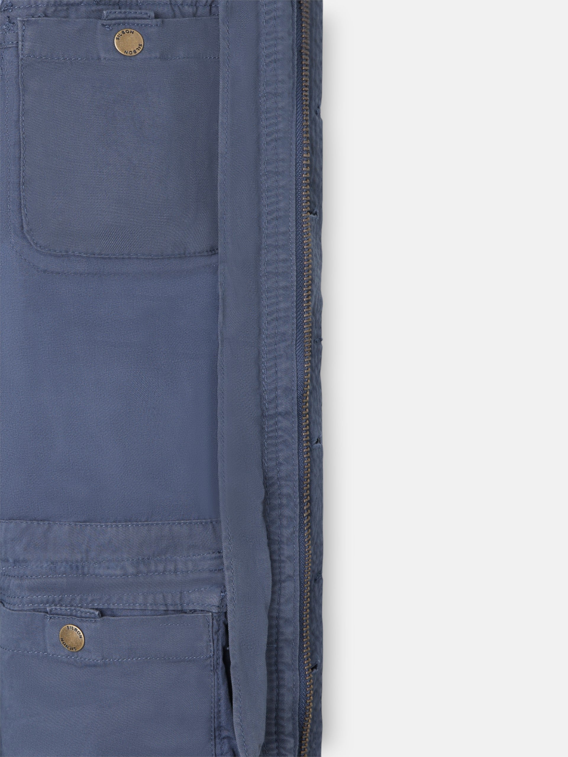 Parka azul-marinho com emblemas