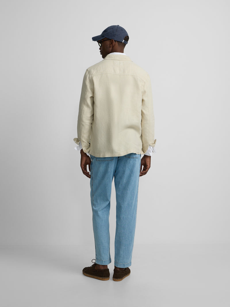 Medium beige linen overshirt