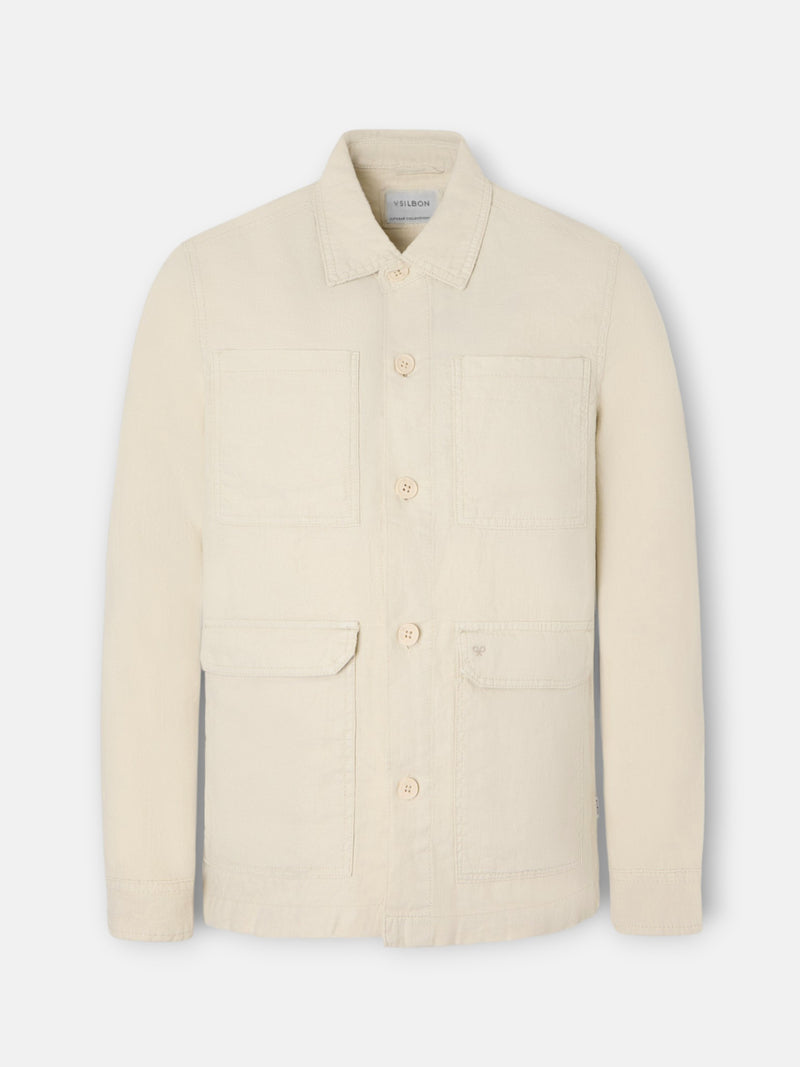 Medium beige linen overshirt