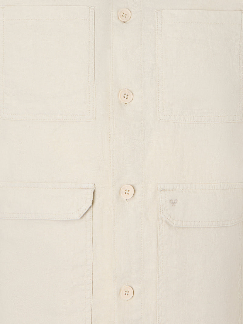 Medium beige linen overshirt
