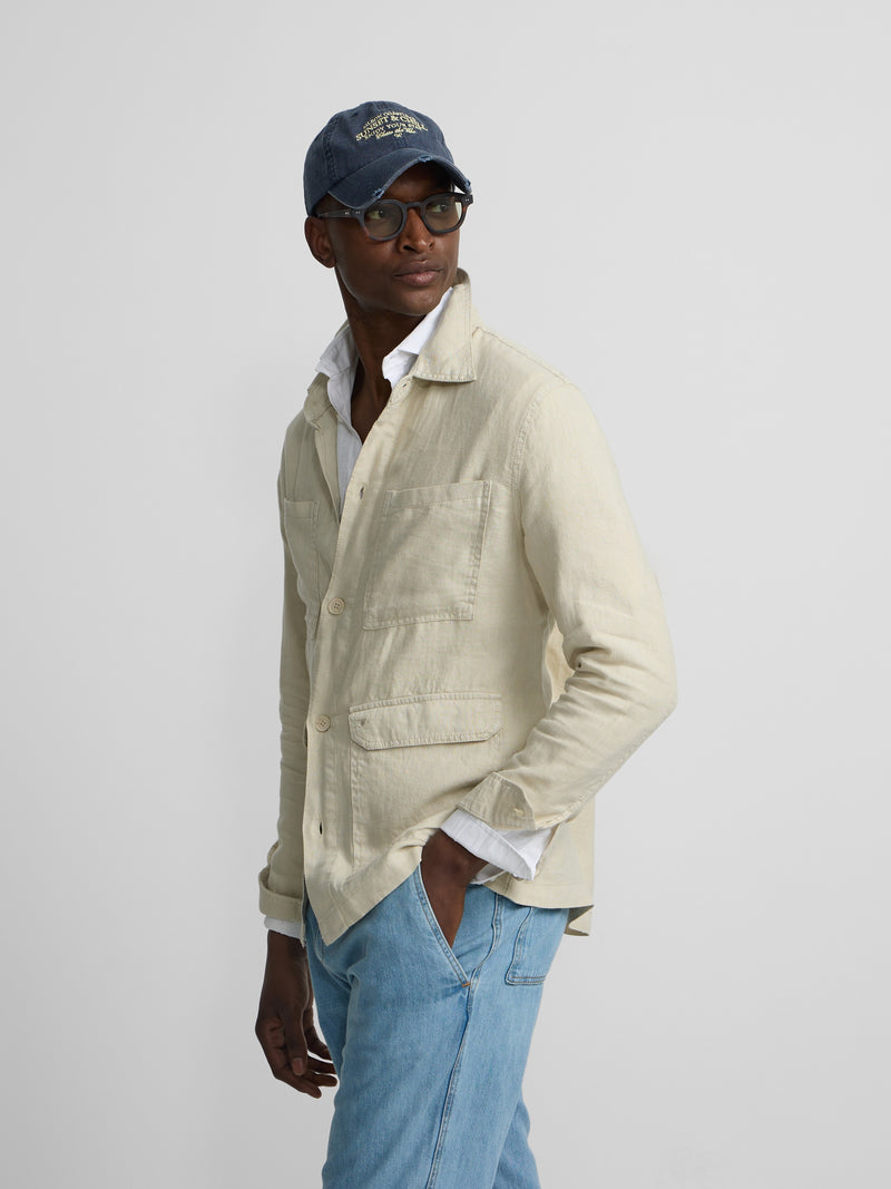 Medium beige linen overshirt