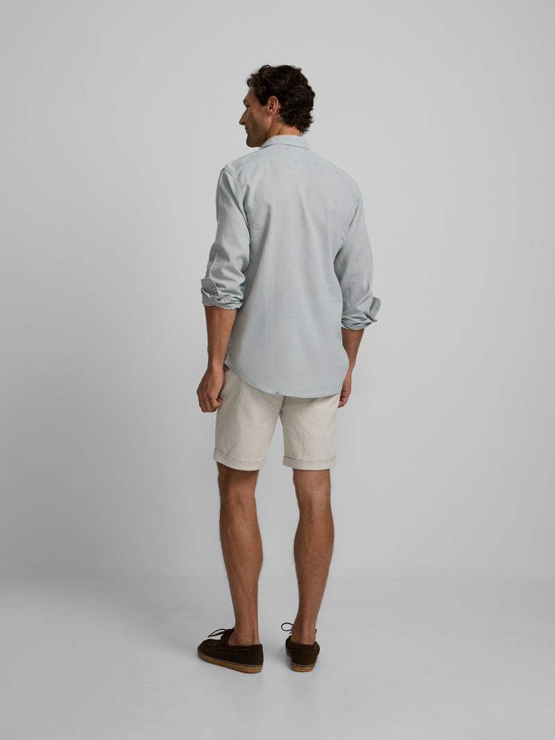 Beige line Bermuda shorts