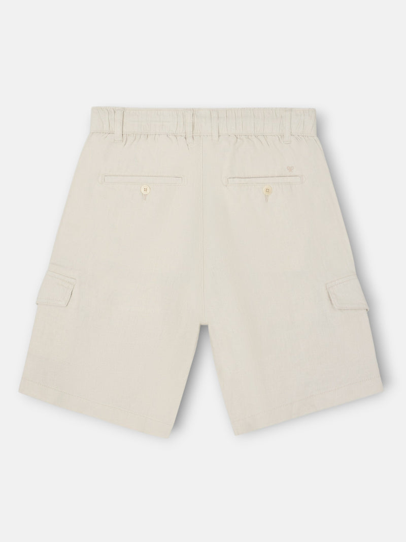 Linen Bermuda shorts with stone pocket