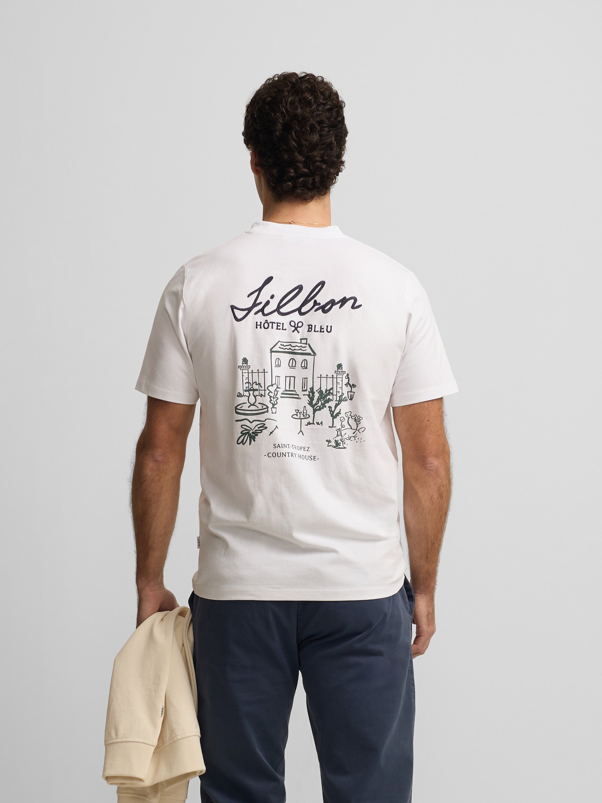 Camiseta hotel bleu blanca