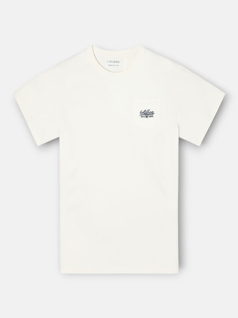 Camiseta bolsillo garmet dye blanco