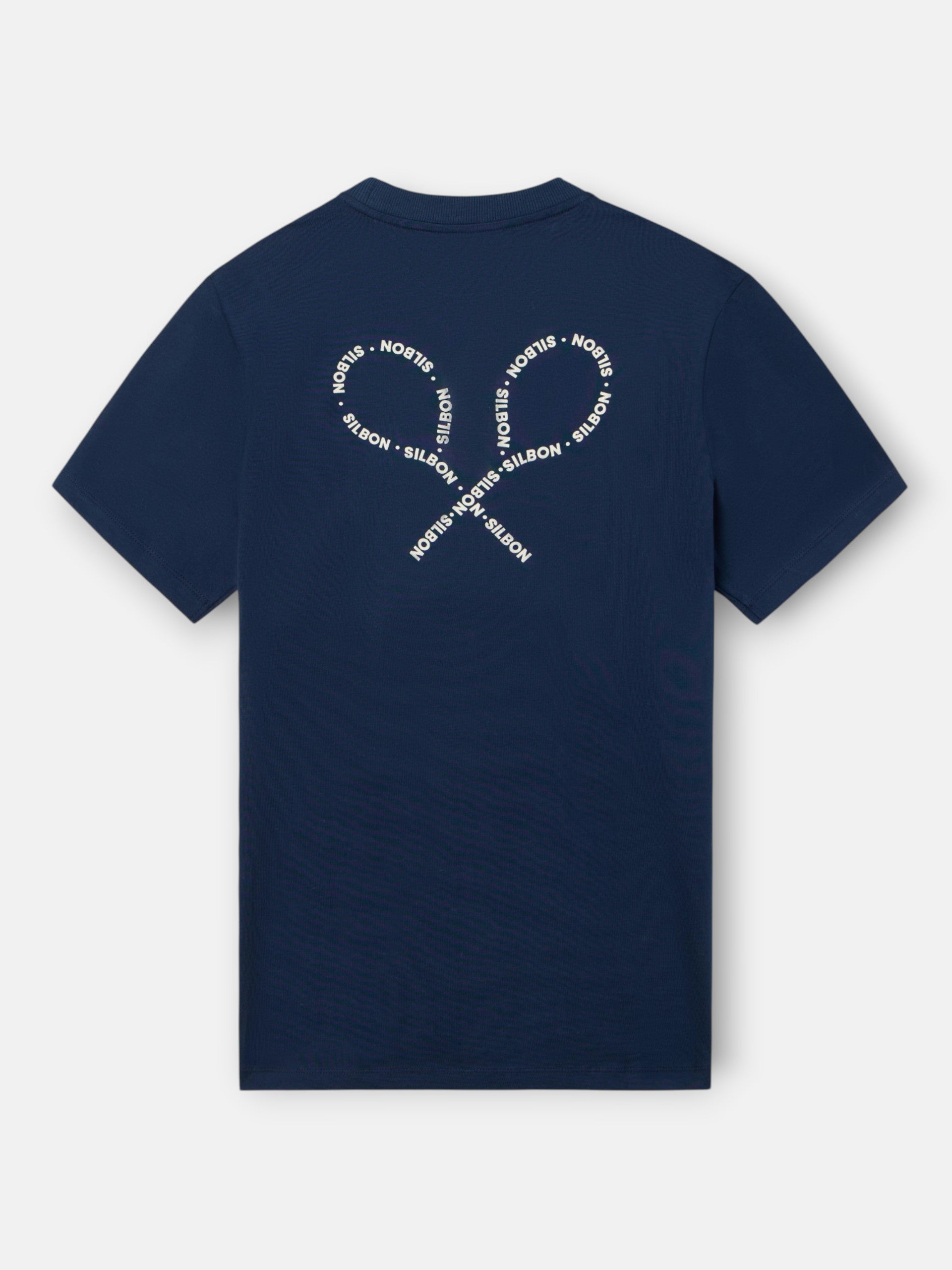 T-shirt raquetes lettering azul-marinho