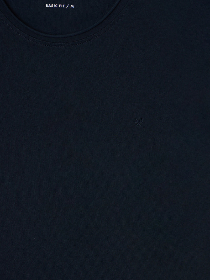Navy blue turtleneck t-shirt