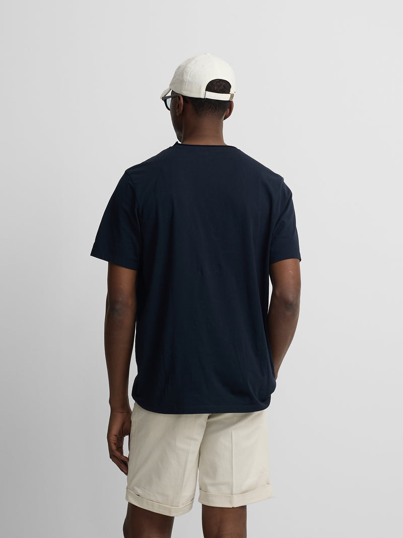 Navy blue turtleneck t-shirt