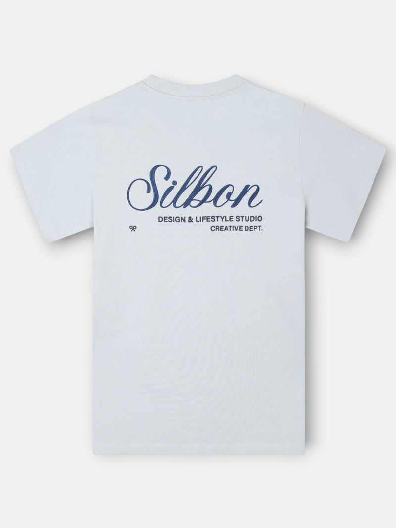 T-shirt Silbon creative dept azul claro