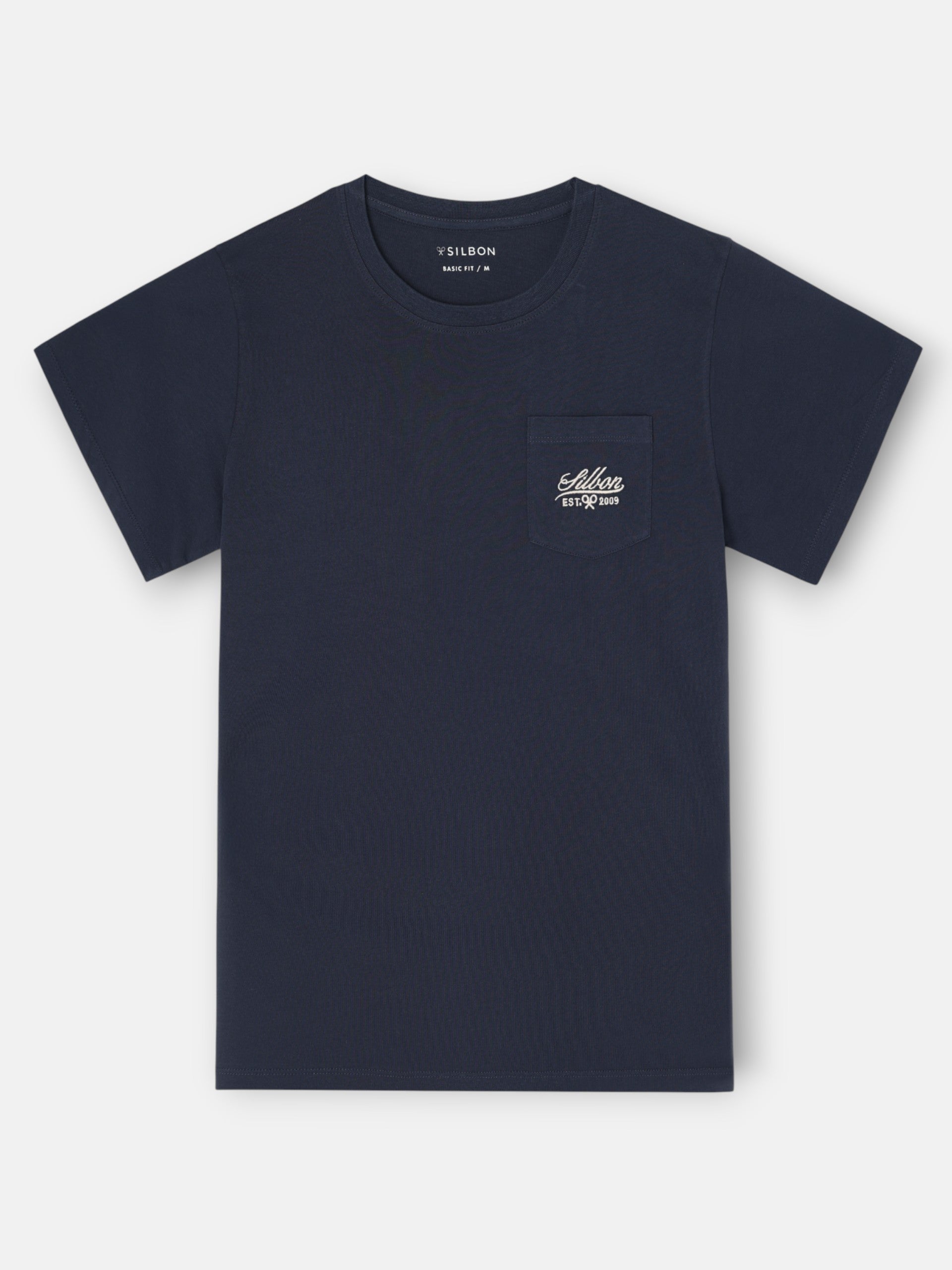 Navy blue Garmet Dye pocket t-shirt