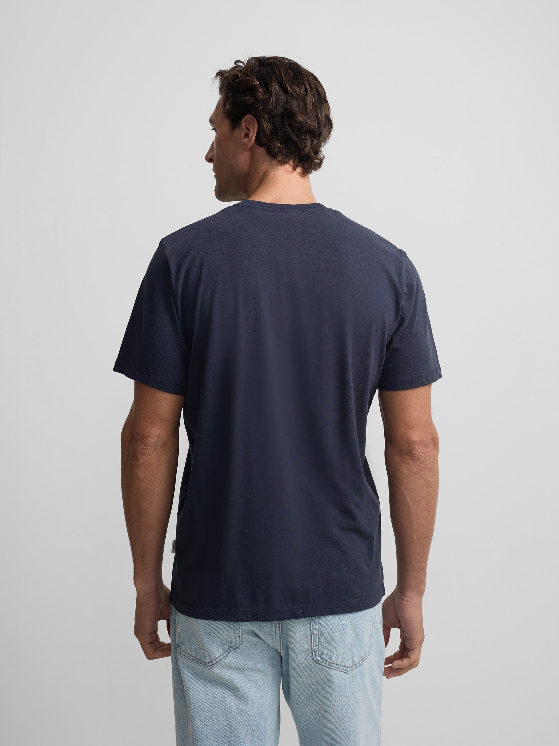 Navy blue Garmet Dye pocket t-shirt