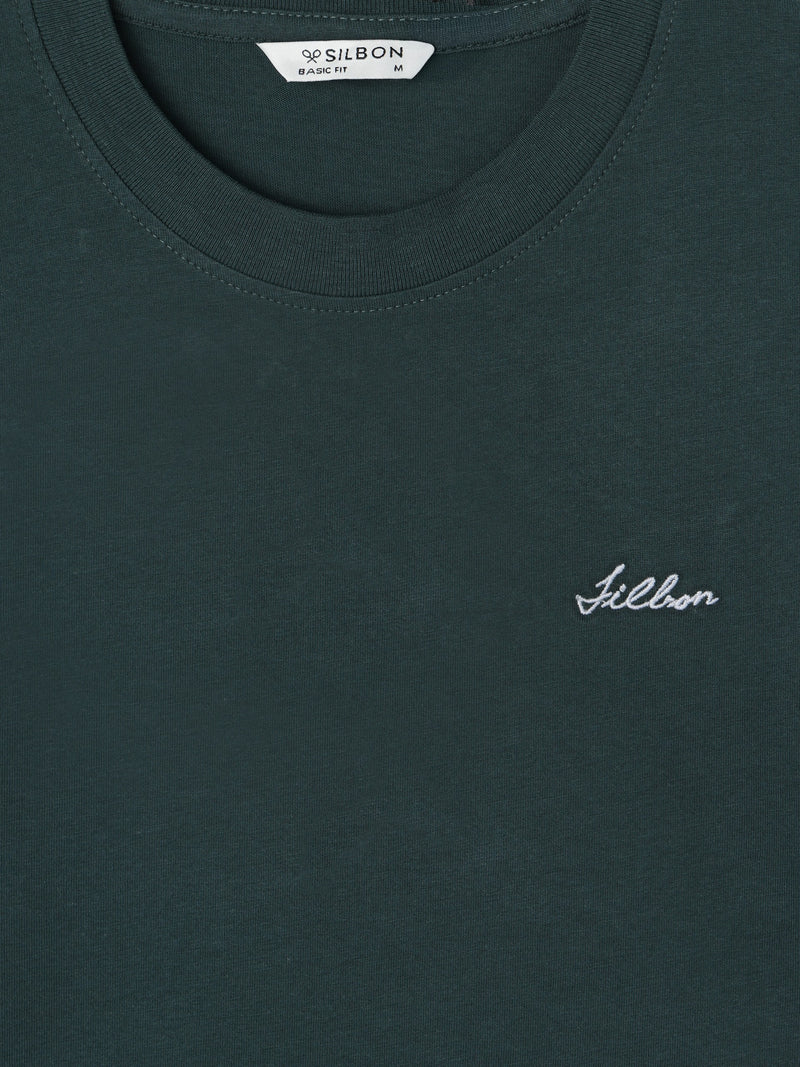 T-shirt hôtel bleu vert foncé