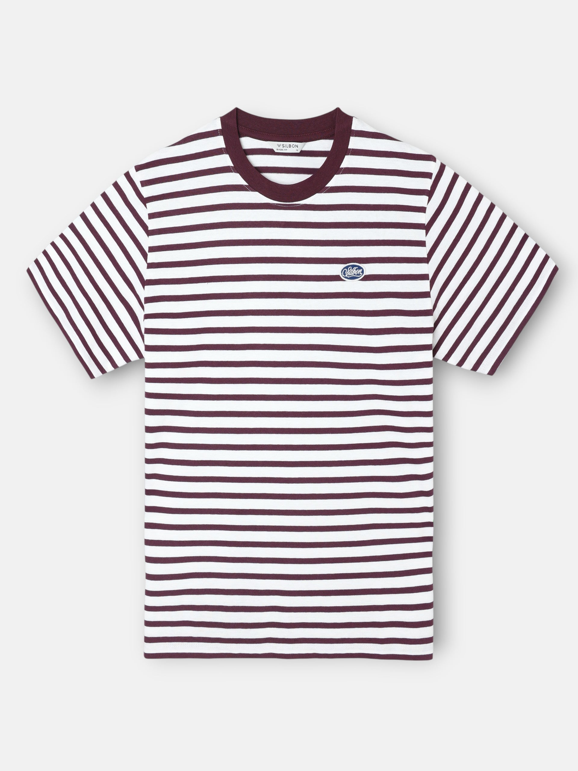 Camiseta rustica rayas burdeos