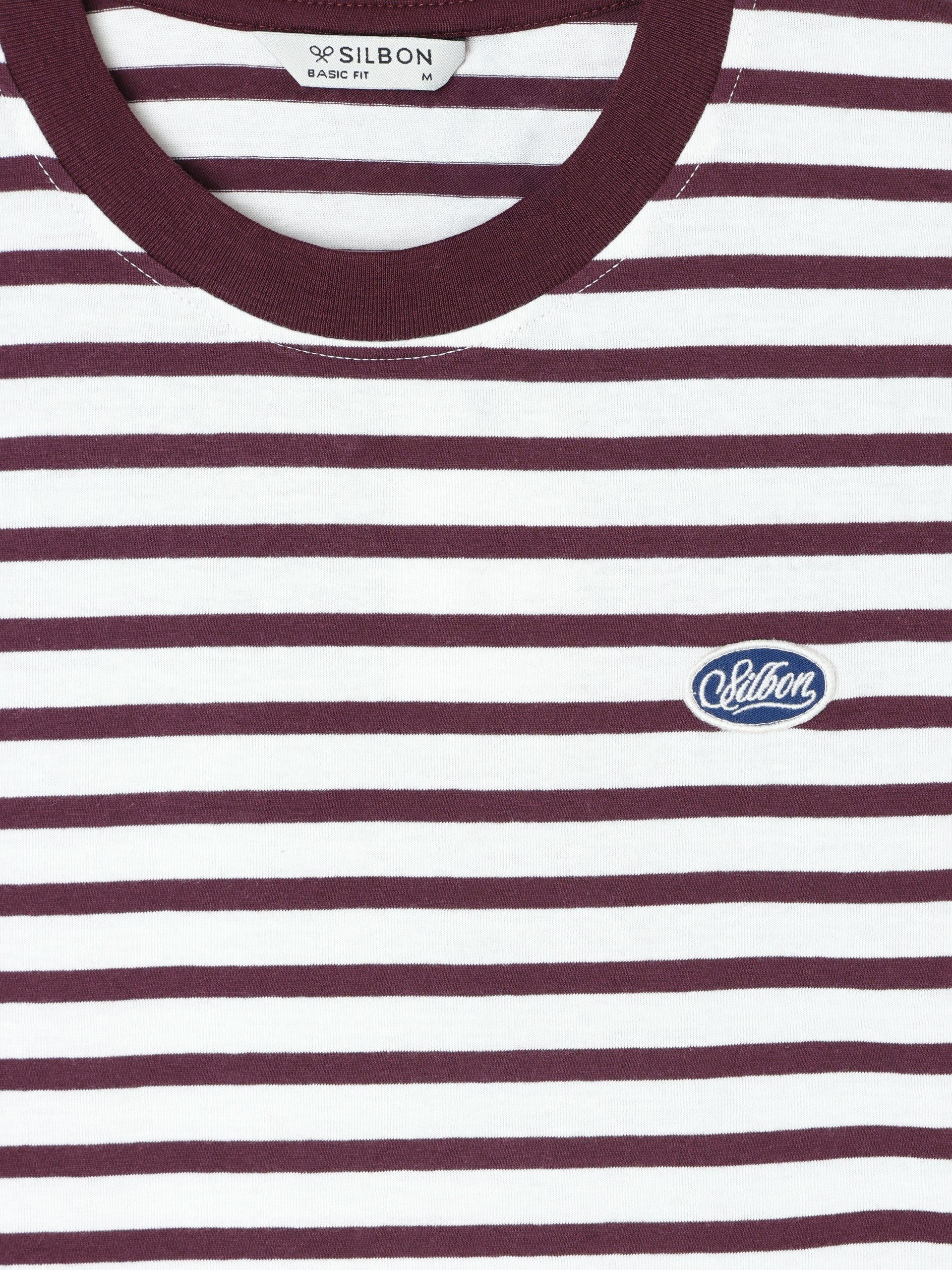 Camiseta rustica rayas burdeos