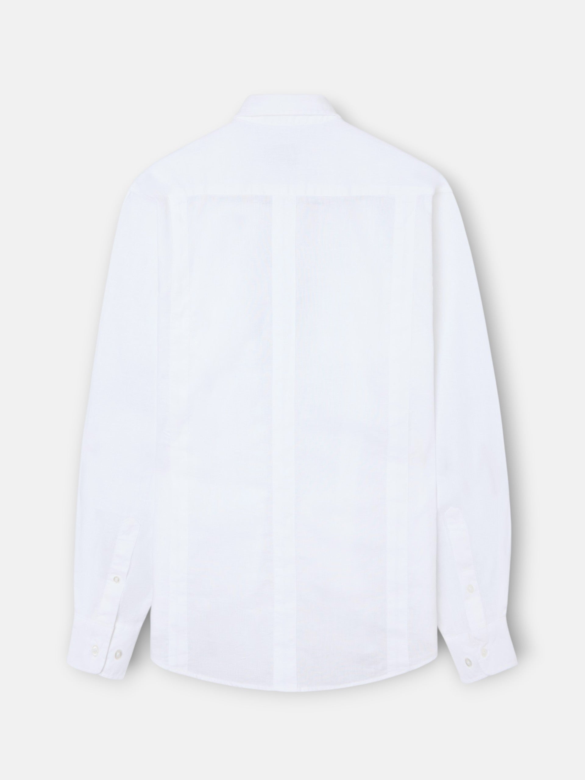 Guayabera sport en lin blanc