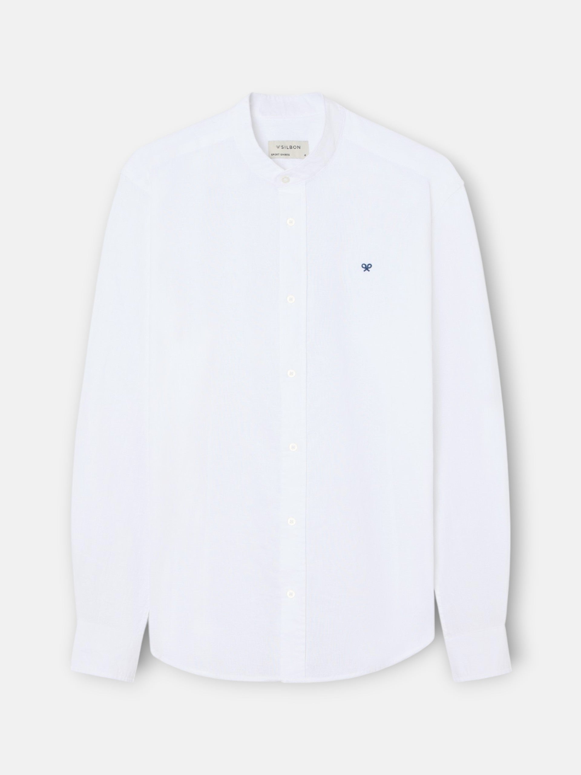 Camisa sport cuello mao blanco