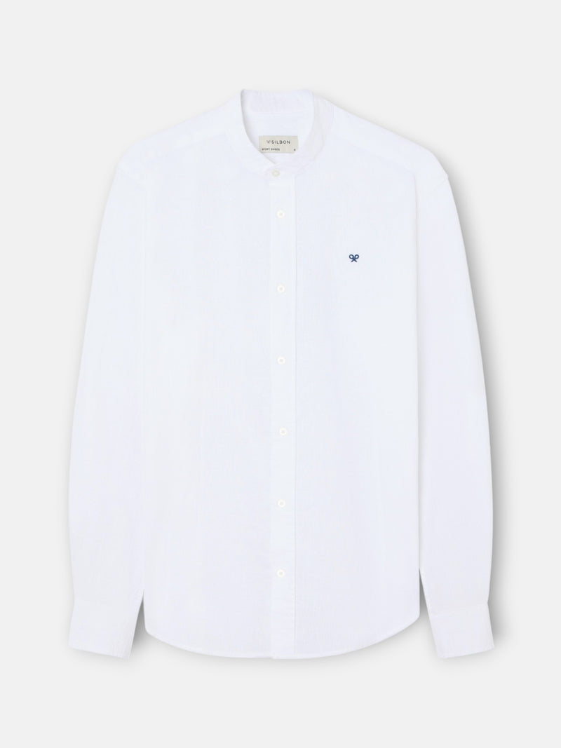 Chemise sport col mao blanche