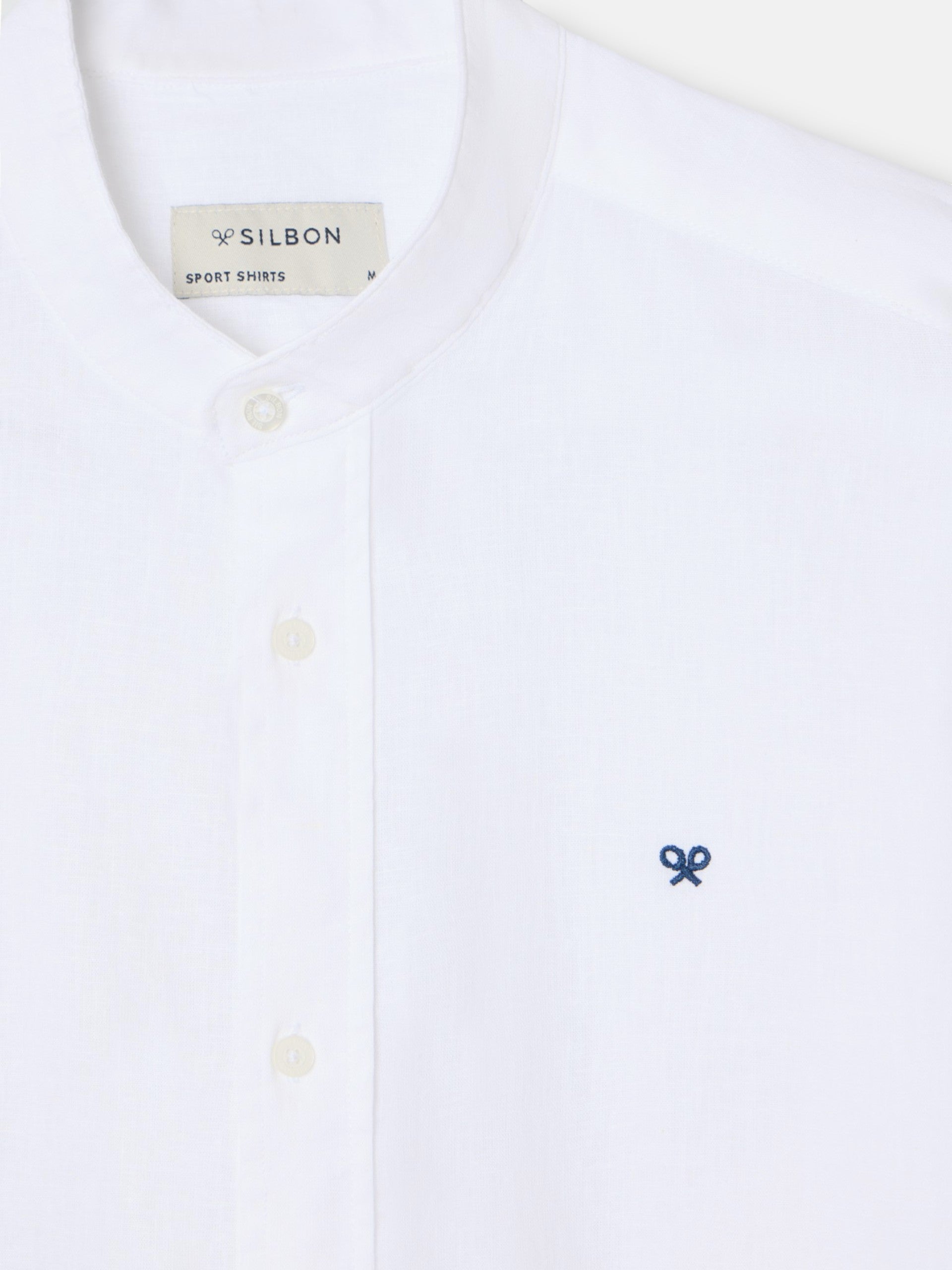 Camisa sport cuello mao blanco