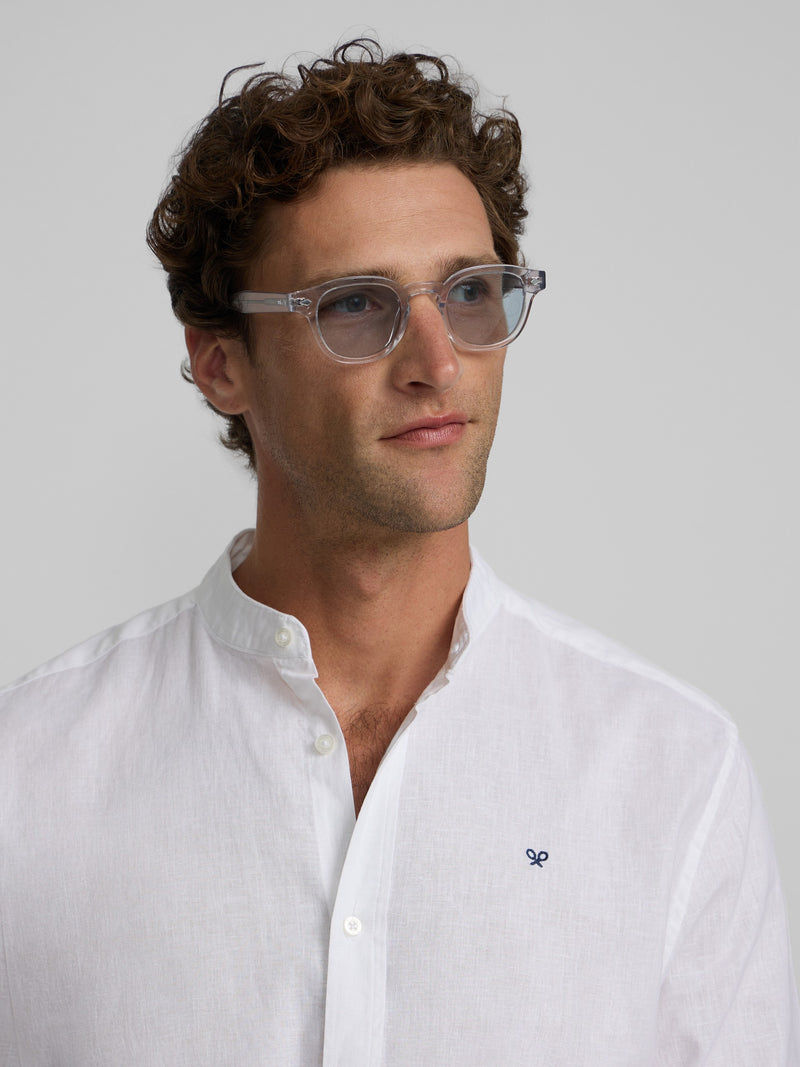 Chemise sport col mao blanche