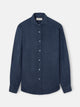 Navy blue warm linen sport shirt
