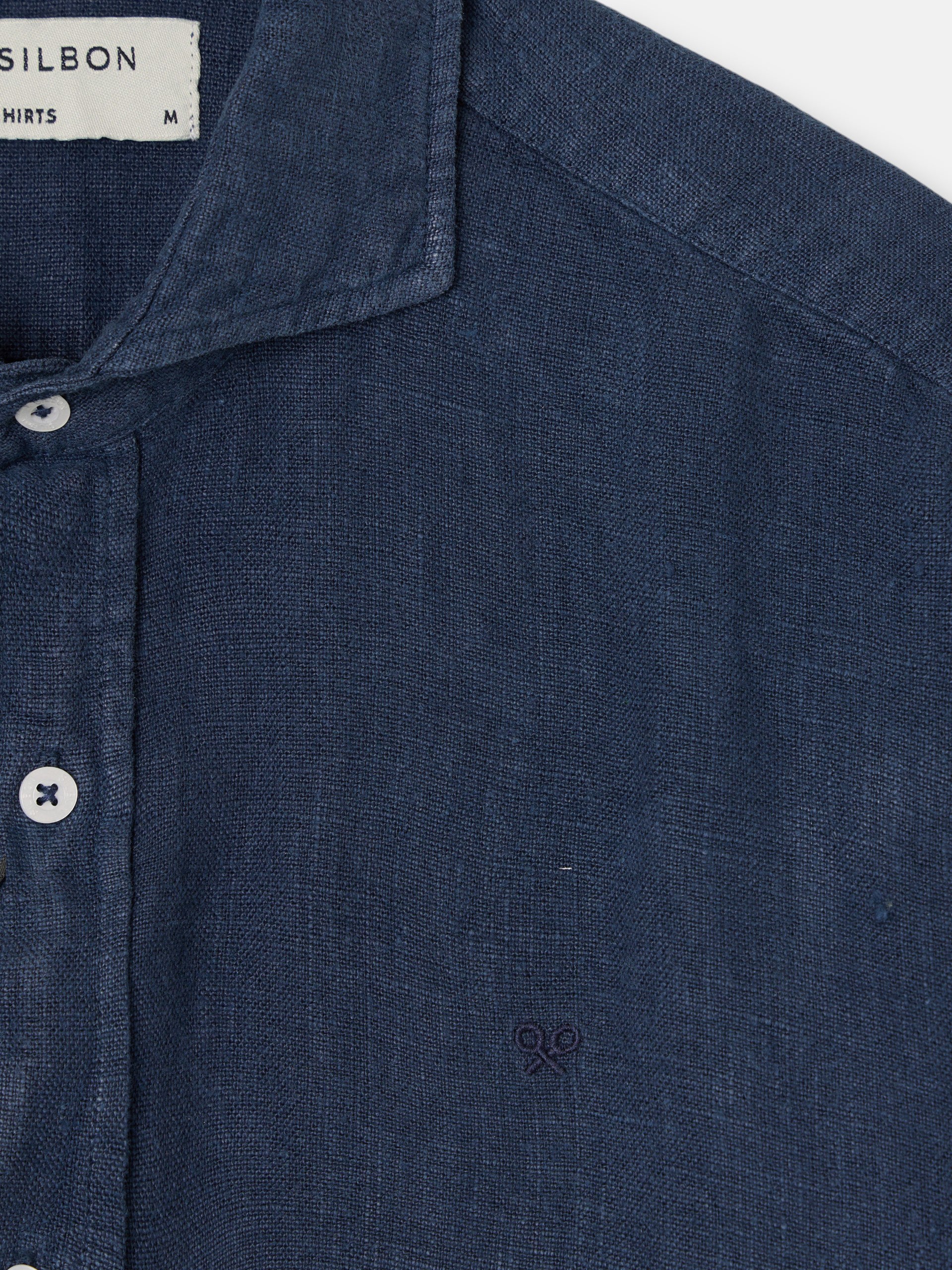 Camisa sport warm linen azul-marinho