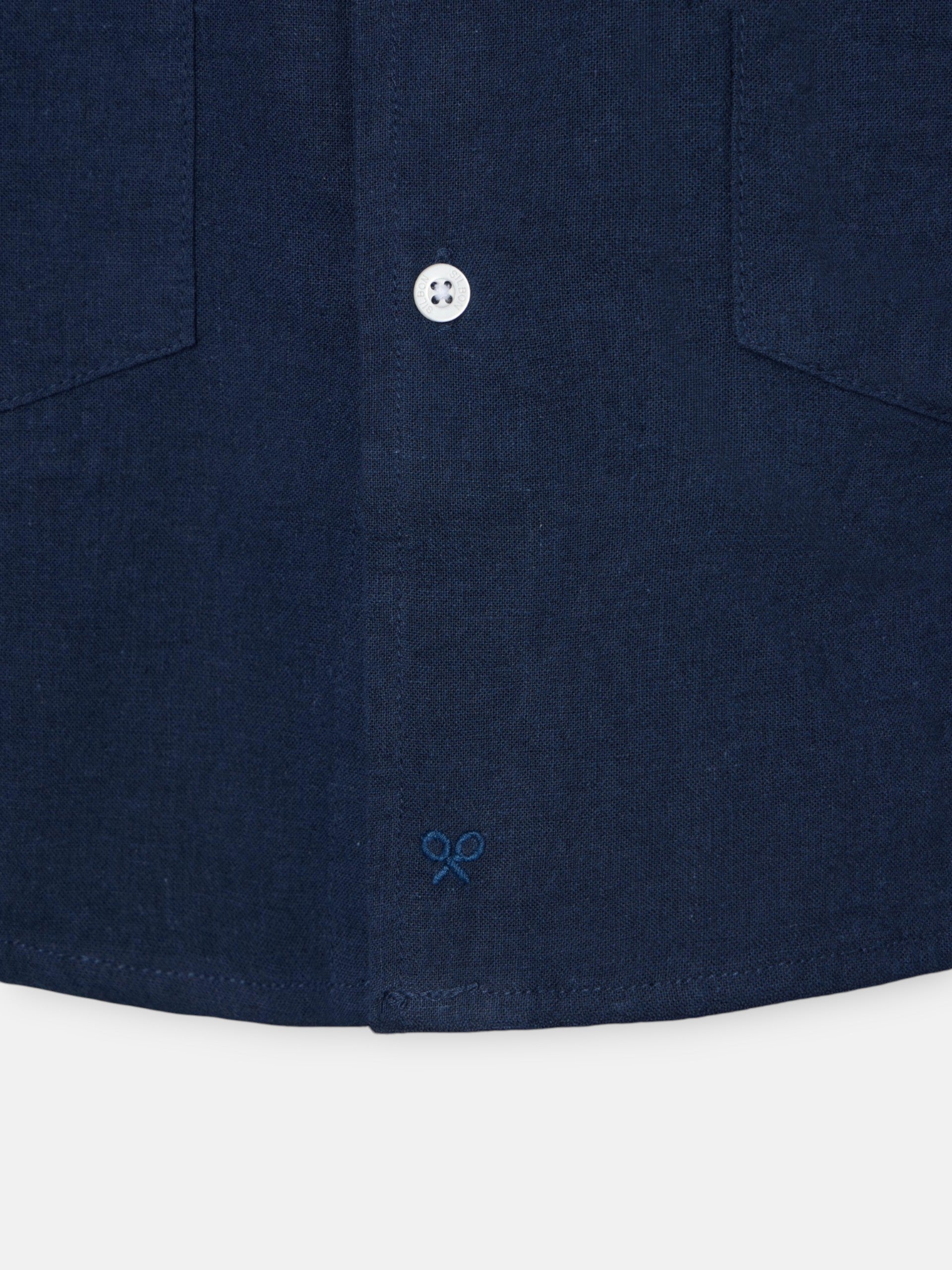 Guayabera sport en lin marine