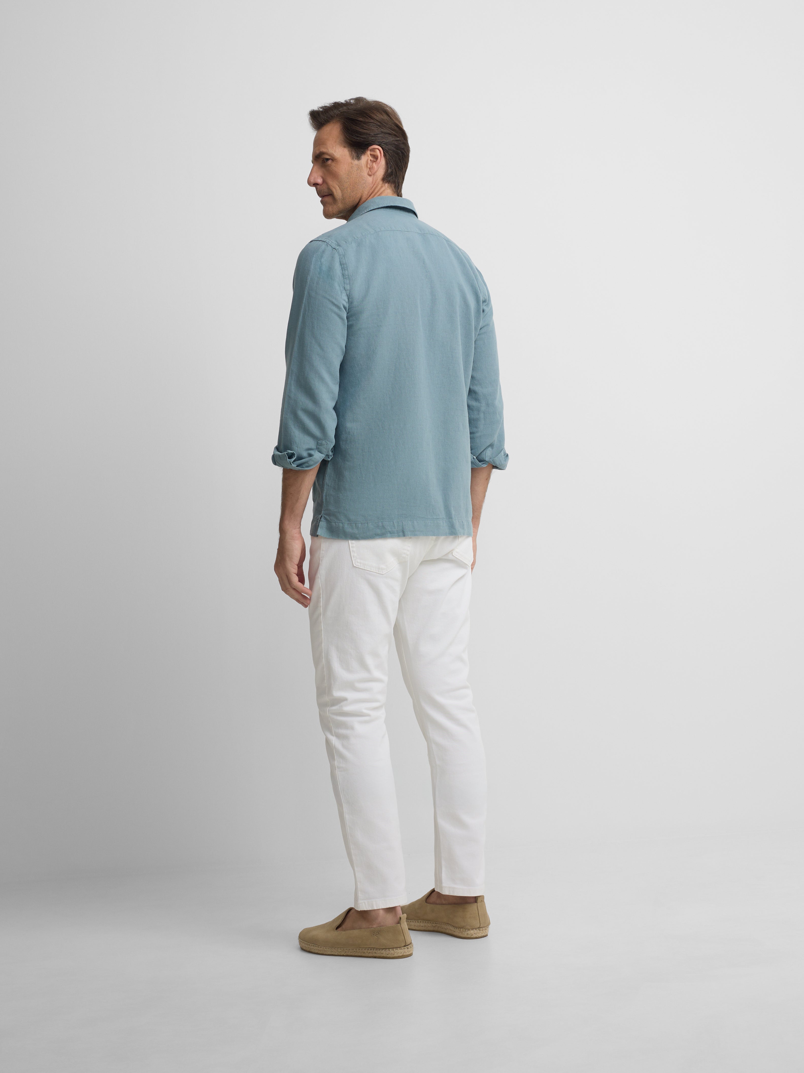 Indigo blue pocket sport shirt