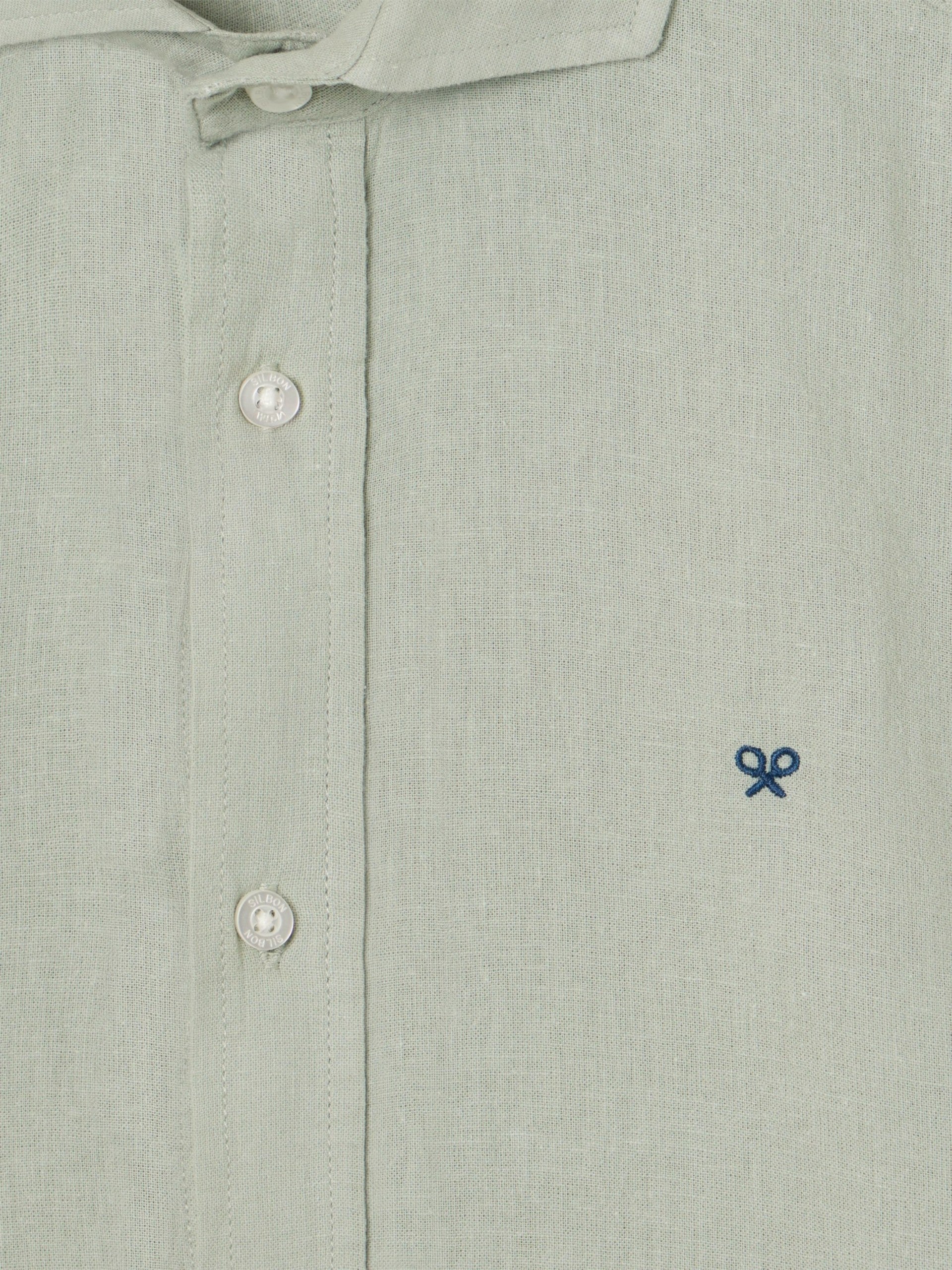 medium green linen sport shirt