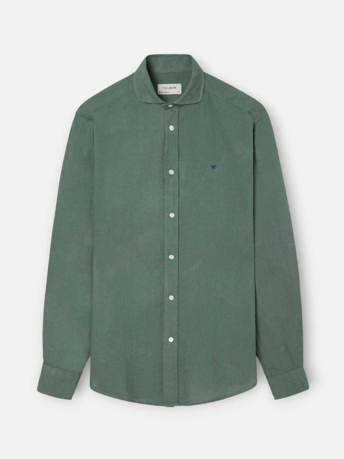 Chemise sport en lin vert foncé