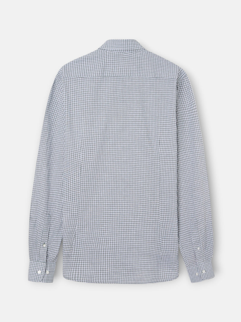 Green checked linen sport shirt