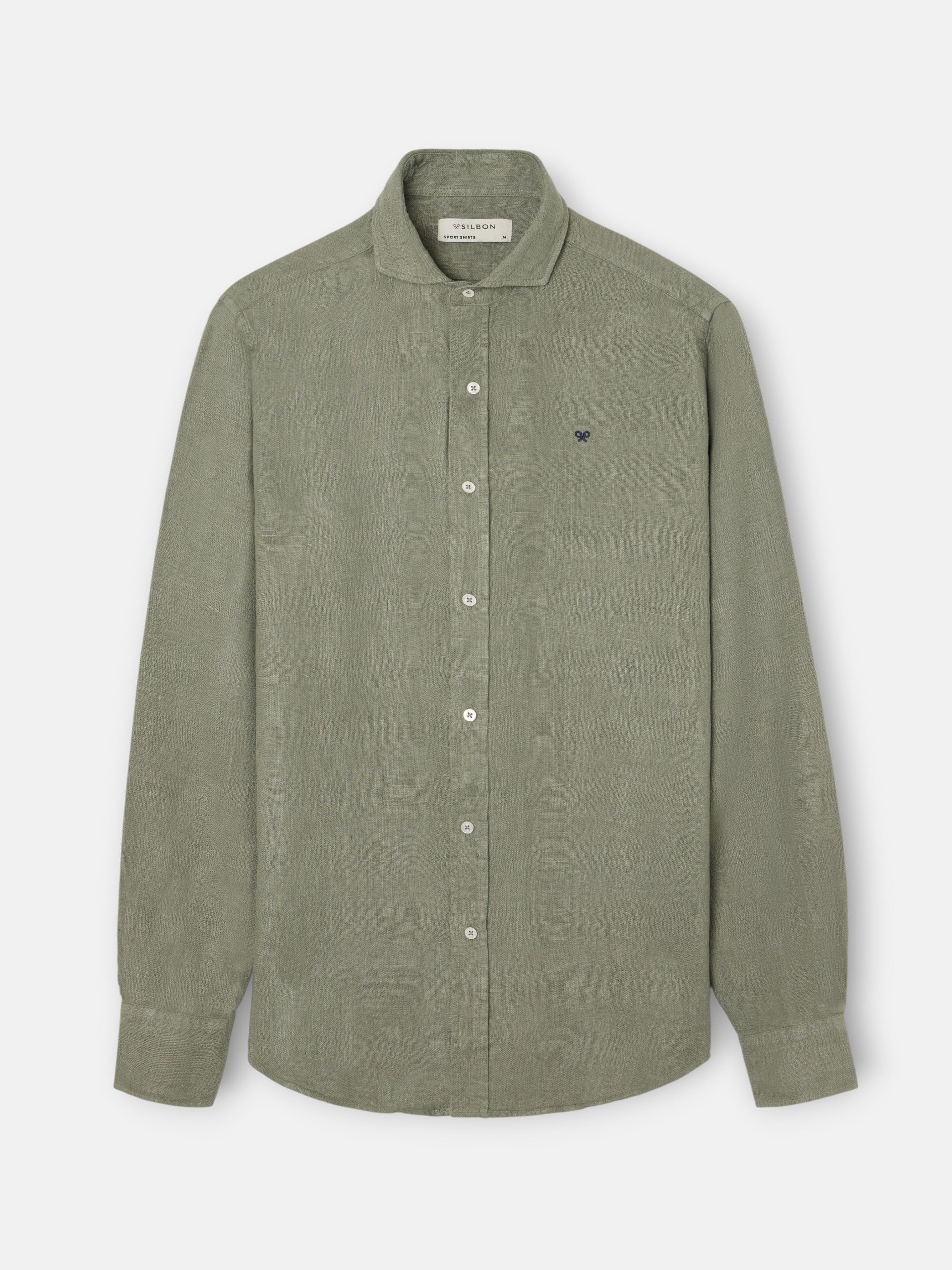 Green warm linen sport shirt