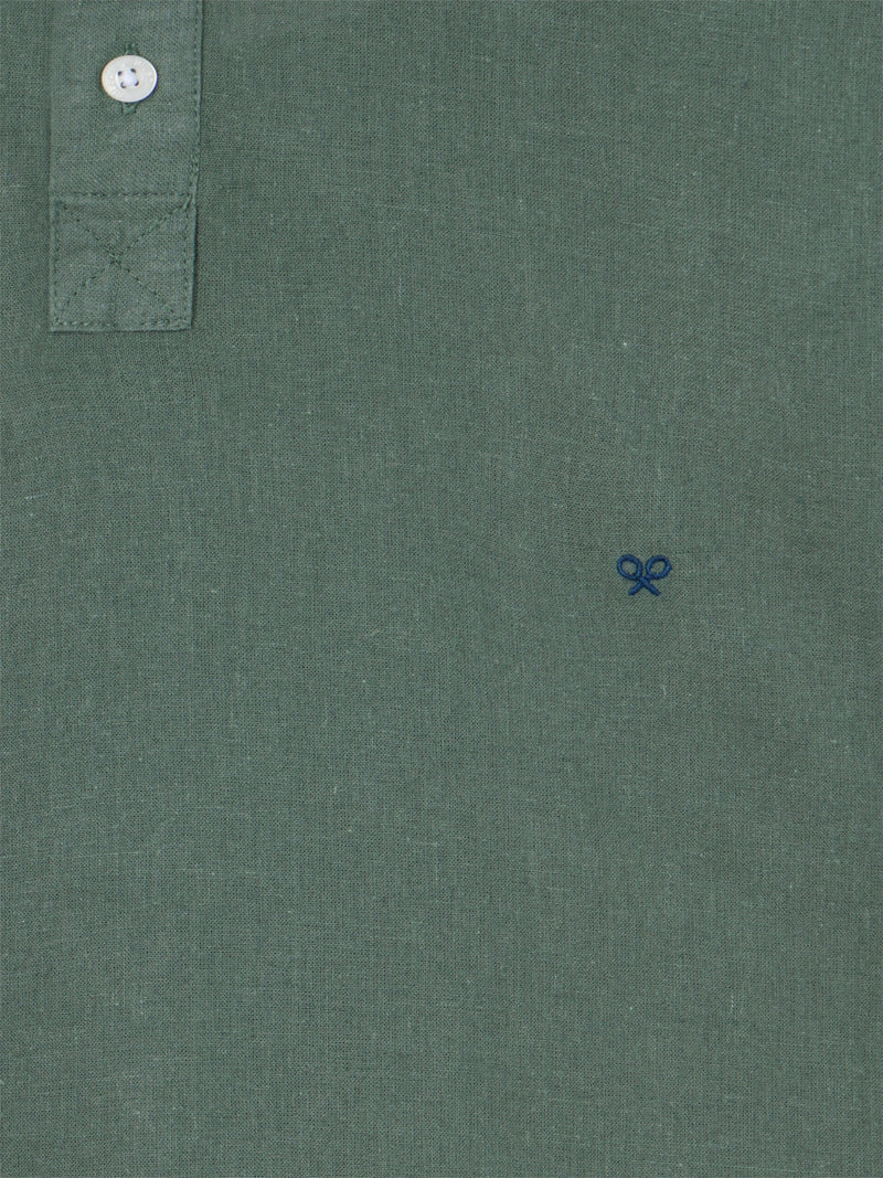 Polera sport lino verde oscuro