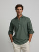 Polo sport en lin vert foncé