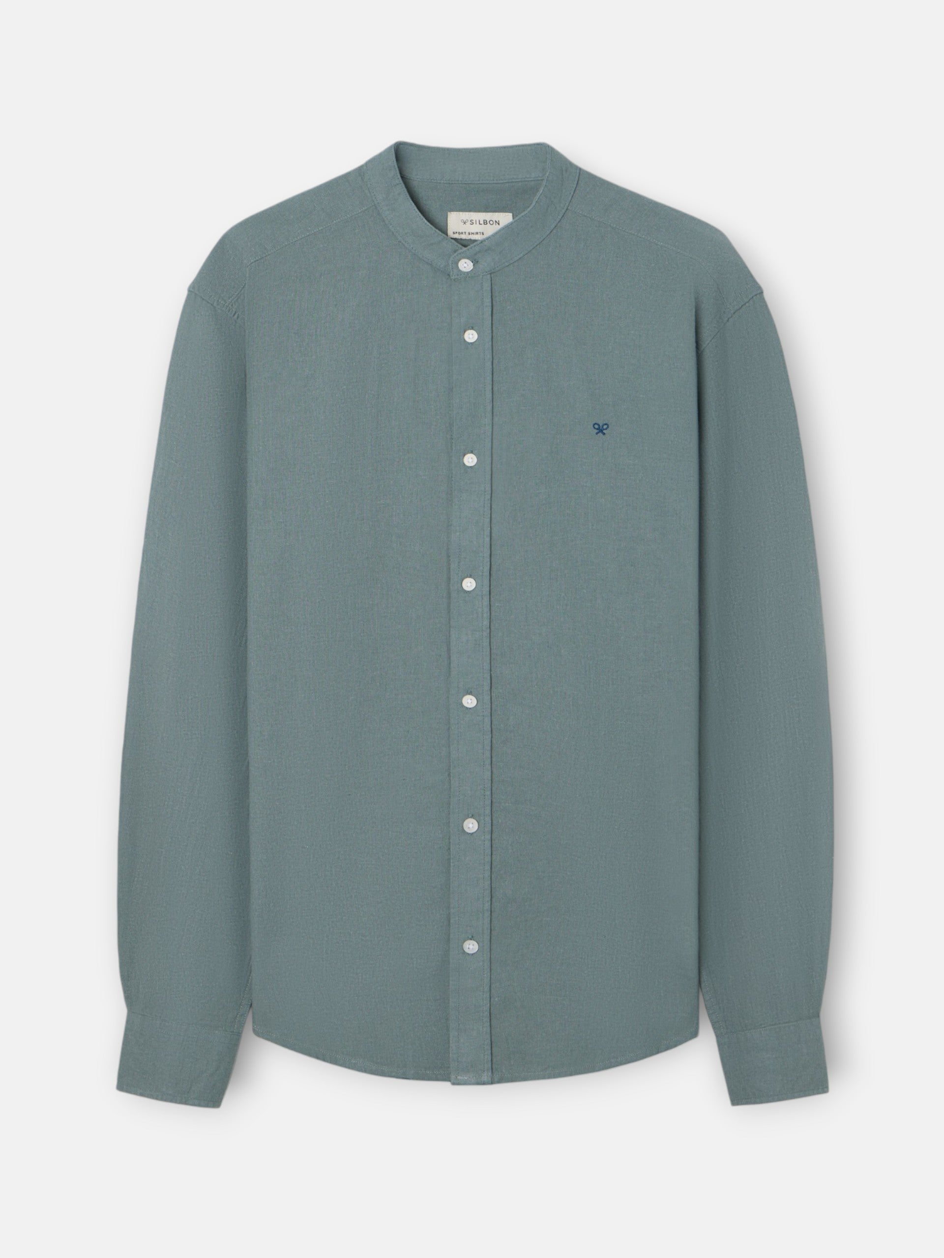 Camisa sport cuello mao verde