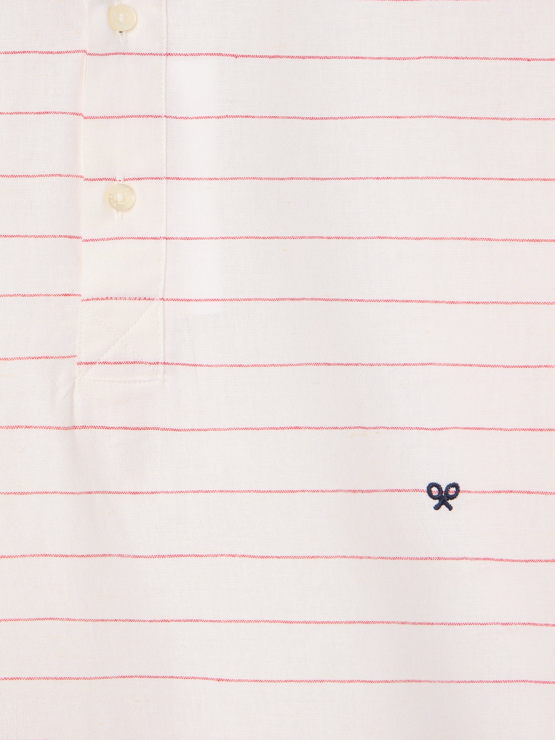 T-shirt sport en lin à larges rayures corail