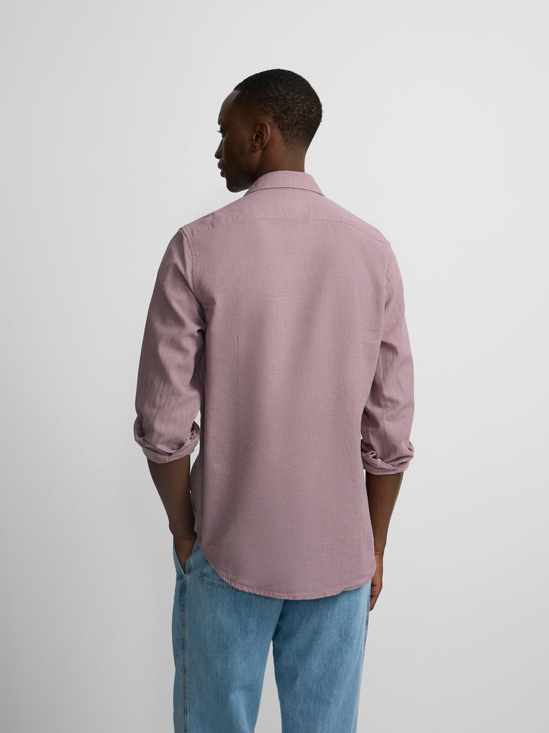 Chemise sport en lin bordeaux