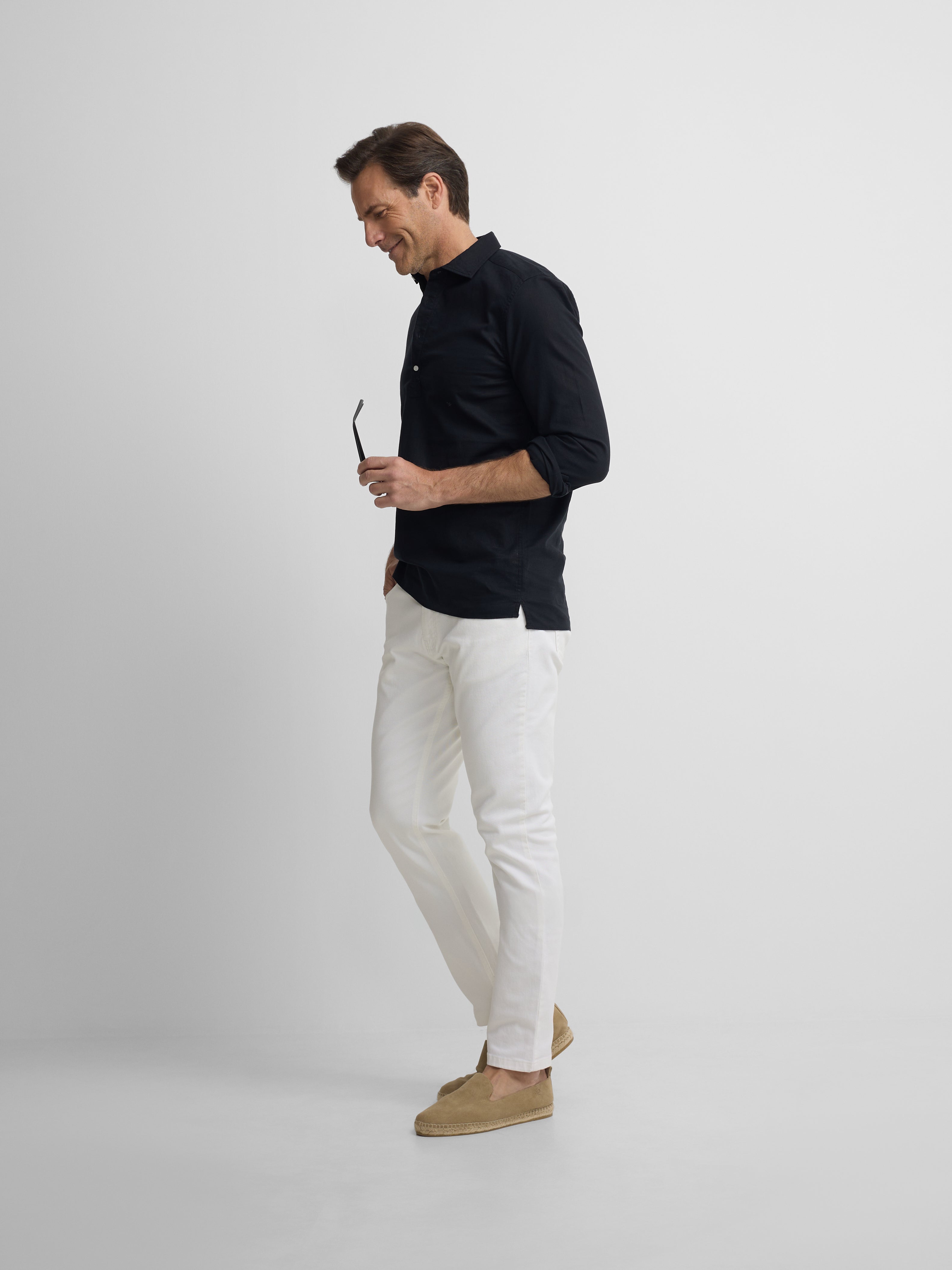 Polo sport en lin noir