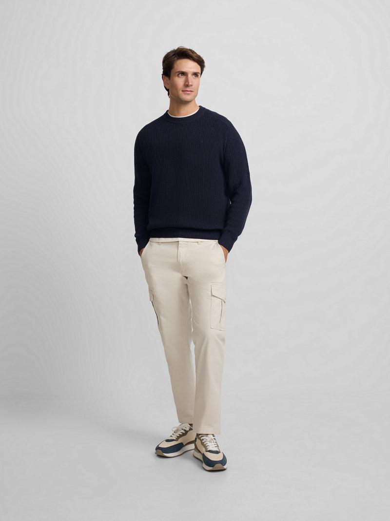 Navy blue structured sweater