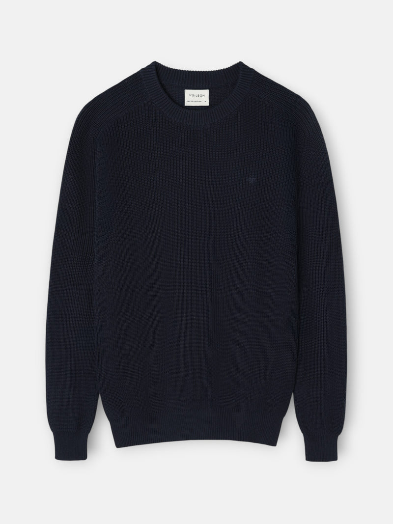 Navy blue structured sweater