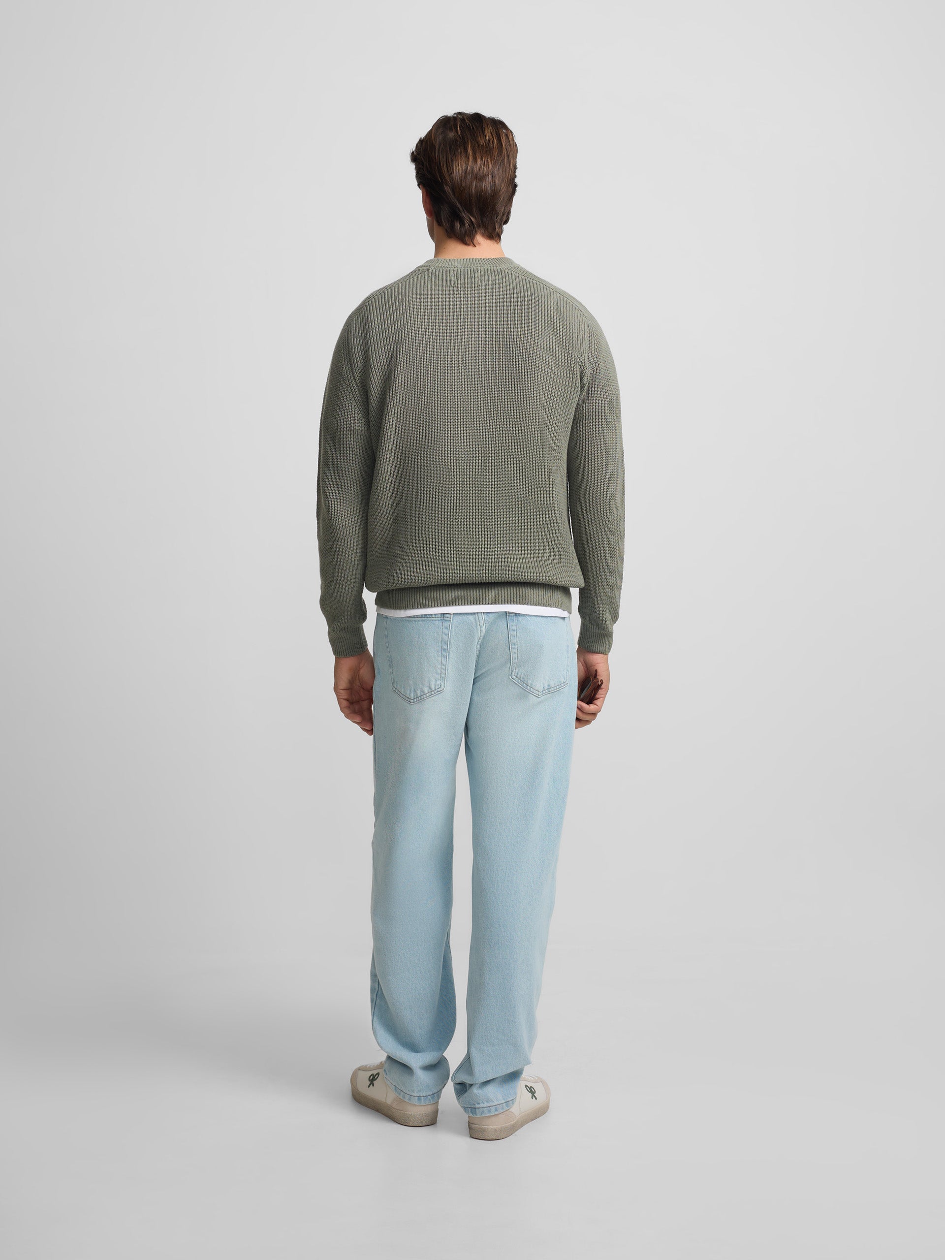 Jersey estructura verde gris