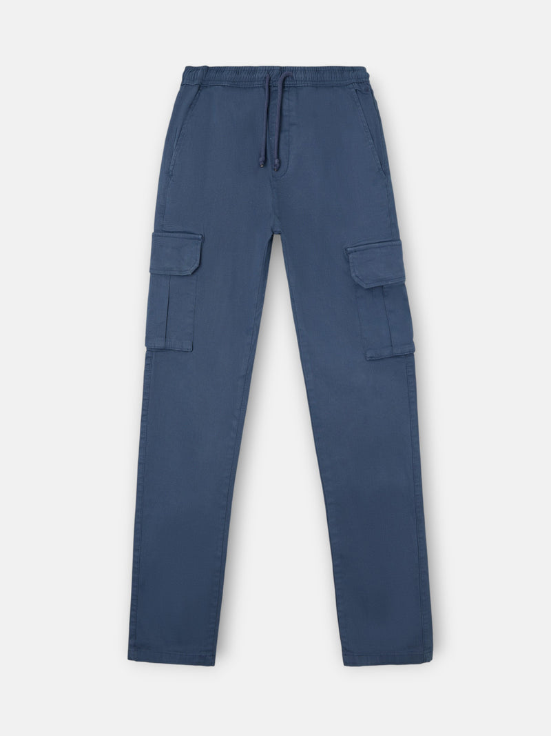 Pantalon de sport jogger cargo bleu indigo