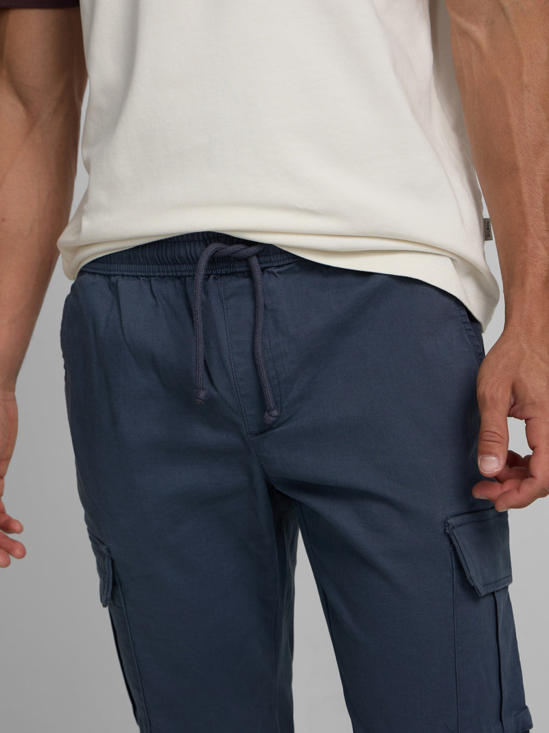 Pantalon de sport jogger cargo bleu indigo